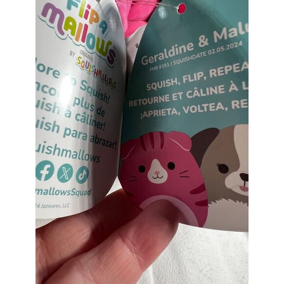 Squishmallows Flipamallows 8" Geraldine & Mali Cat Dog Original Plush New NWT - Picture 11 of 13